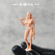 Future Female Warrior Cyberpunk Sword Girl Gun Female Trendy Sister 1: 64 Miniature Doll White Model