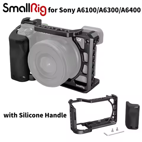 SmallRig Camera Cage Handle Grip 1/4" Expansion Holes Box Cold Shoe Quick Release for Sony A6100 A63
