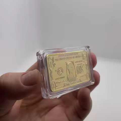 USA 1 Dollar Bullion 24k Gold Bar American Metal Coin Golden Bars USD Souvenir Gifts 24k Gold Bar Me