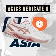 Asics Gel-Dedicate 8 Womens Pickleball Shoes, White/Rose Rouge
