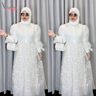 Gamis Tile Embroidery Organza Permata 75181 Muslim Clothes Vima