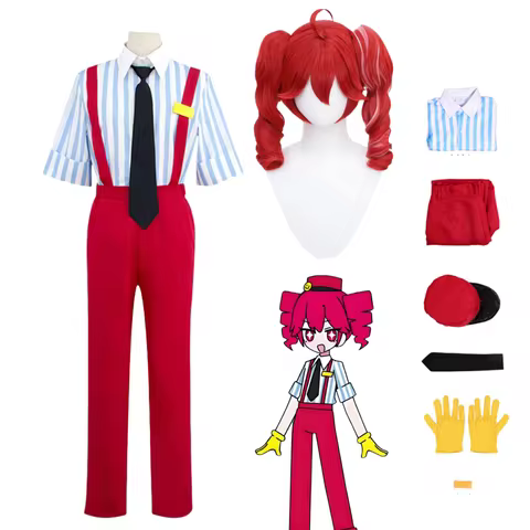 Mesmerizer Kasane Teto Cosplay Costume Sets Kasane Teto Hat Top Overall Full Set Kasane Teto Wig