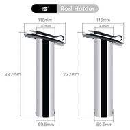 2Pcs Marine 15/30/90° Flush Mount Fishing Rod Holder Stainless Steel with Cap Inner Tube Gasket Mirr