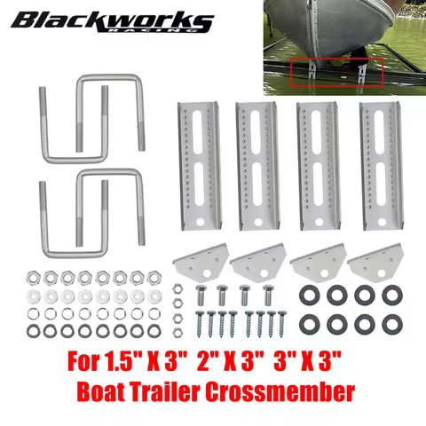 4 Pack 8 Inches Boat Trailer Bunk Brackets For 1.5" X 3" 2" X 3" 3" X 3" Boat Trailer Crossmember Fo