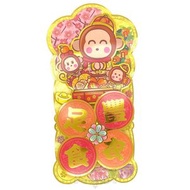 SANRIO - Osaru No Monkichi 港版 2024 龍年 賀年 直款 金色 立體 揮春 30.5x16cm 新年 裝飾 馬騮仔 淘氣猴 (豐衣足食)