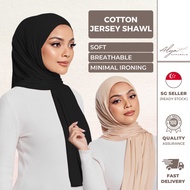 Premium Cotton Jersey Shawl ( Alya Apparels / Breathable / Soft Tudung / Pinless Underscarf / Coolin