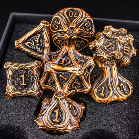 DND Metal Dice Set Dungeon and Dragon Polyhedral D&D Dice RPG Role Playing Game 7 Cool D Dice Set D2