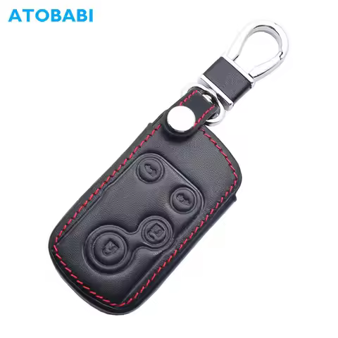 Leather Car Key Case For Honda Freed Spike Hybrid Hybryd StepWGN Elysion 4 Buttons Smart Keyless Rem