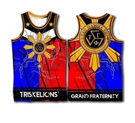 Triskelions' Grand Fraternity Sleeveless Shirt | Tau Gamma Phi Philippine Flag Circuit Full Print Je