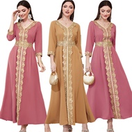 Ramadan Embroidery Abaya Dubai robe Retro jubah Women Wear Abaya Cloak Muslim maxi dress Muslimah fa