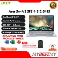 Acer Swift 3 SF314-512-54ES Laptop - Silver (14" FHD, i5-1240P, 8GB, 512GB, W11)