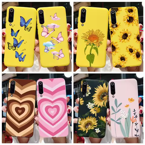For Xiaomi Mi 9 SE mi 9 Lite Case Soft Flower Painted Silicone TPU Cover Phone Case For Xiomi Xiaomi