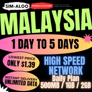 (CHEAPEST) MALAYSIA Daily Plan eSIM , 1-5 Days 500MB/1GB/2GB