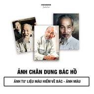 Set of 10 portraits of Uncle Ho in small format 5x7 cm Rare color photo materials about Uncle Ho - P