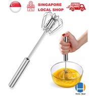 Egg Beater,  Semi-automatic Hand Push Whisk, Stainless Steel Hand Mixer for Egg, Flour, Bread, Milk, Cream, Cake, Coffee
