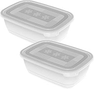 Rotho Freeze Set of 2 Freezer Containers 1.9 L with Lid, Plastic (PP) BPA-Free, Transparent, 2 x 1.9