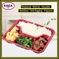 KAKA 100PCS Pack Lunch Bento Disposable Box With Lid 3and 4 Division Food Container Wholesale