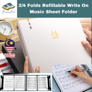 2&4 Folds Refillable Direct Write On Sheet Music Folder 40/60/80/120 Pages Dismountable Music Sheet 