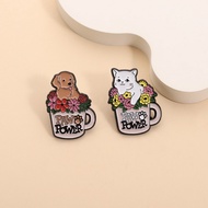 Cute Animal Paw Cups Cute Cat and Dog Brooches Metal Badges Clothing Collar Pins Badges Gifts