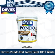 Davies Pondo Flat Latex Paint UC-1 White 100% Acrylic latex Paint with High Hiding Undercoat Primer 