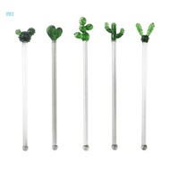 pri Cactus Glass Stirring Bar Coffee Stir Sticks Glass Reusable Drink Stir Stirrers for Chocolate Va