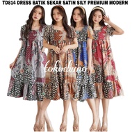 Td814 MODERN BATIK DRESS Brocade SATIN BATIK PREMIUM TRENDY Women Casual DRESS Home Beach DRESS