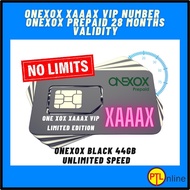 [READY STOCK] ONEXOX xAAAx VIP NUMBER ✨ ONEXOX BLACK 44GB UNLIMITED SPEED 🎊 ONEXOX PREPAID 28 MONTHS