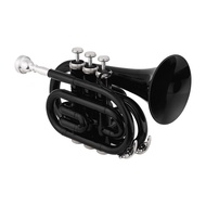 [ammoon]MINI Pocket trumpet BB FLAT brass พร้อมกระเป๋าหิ้วสีดำ