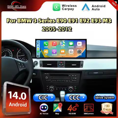 ZWNAV 15.8'' Android 14 Car Radio For BMW 3 Series E90 E91 E92 E93 CIC CCC System 8-Core 12+256GB Wi