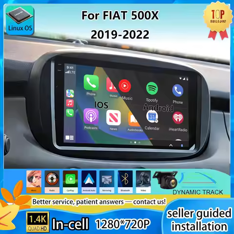 Radio For FIAT 500X 2019-2022 Wireless Carplay Car Multimedia Player Upgrade Touch Screen Android Au