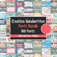 [ FONT ] 100 Fonts - Creative Handwritten Fonts Bundle