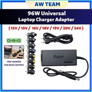 96W Universal Laptop Charger Notebook Adapter Power Supply 12V-24V With Connector