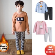 [SG Stock]Kids Thermal Wear Winter Underwear for Boys Girls Baby(Thick) inner wear Long Johns Set Kids (Fleece Lining)