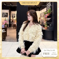 [REAL PHOTO] Autumn-winter fuzzy sweater, long-sleeved button-down with accents, HIGH QUALITY QC AL0