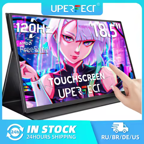 UPERFECT 18.5" Smart Portable Monitor 120Hz FreeSync Touch Screen Gaming Display For Mini PC Laptop 