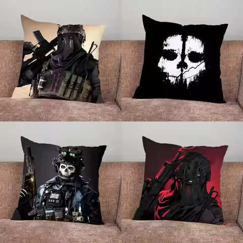 C-Cod C-Call of Duty Simon Ghost Riley Pillow Case For Home Bedroom Car Office Decoration Living Roo