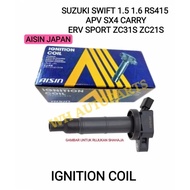 AISIN JAPAN SUZUKI SWIFT 1.5 1.6 RS415 APV SX4 CARRY ERV SPORT ZC31S ZC21S IGNITION PLUG COIL