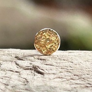 月夜下的鎏金 ◇K24純金+銀◇純金+銀◇滿月耳扣式耳環 (單邊~)