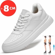Lift Sneakers Man Elevator Shoes Height Increase Insole 8cm White Taller Shoes Men Leisure Fashion C