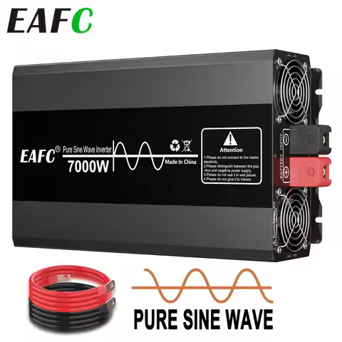 EAFC 7000W 5000W 4000W Pure Sine Wave Inverters with EU Socket Car Inverter DC12V to AC220V 50HZ Pow