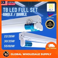 FULL SET 4FT LED T8 Tube Lampu Rumah Ceiling Light  Lampu Kalimantang LED Set Lampu Terang Wall Ligh