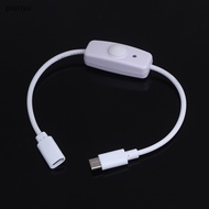 Piqt USB Type C With ON/OFF Switch Power Button 30CM Charging Extension Cable Universal Type-C Extension Cable EN