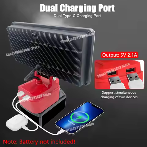 Battery Parts for Milwaukee for M18 for Dewalt DCB200 18V 20V Lithium Battery 8 Inch Work Lights Lam