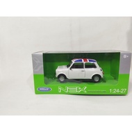 REPLIKA PUTIH Diecast Miniature Replica Classic Morris Mini Car Toy Mr. Welly NEX Brand Flag Roof Wh