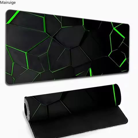 Black Neon Green Geometric Design Mouse Pad Graffiti Design Large Mousepads Gamer Keyboard Mat Offic