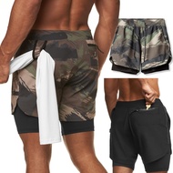 Imported luxury 2-layer men's gymShorts ASRV-DK36