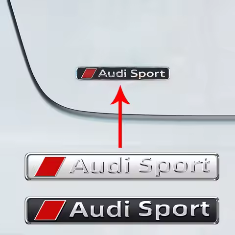 3D ABS Audi Sport Badge Car Rear Trunk Decoration Sticker Side Body Fender Emblem for Audi A4 B5 B6 