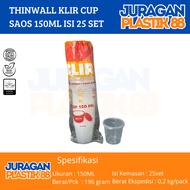 Thinwall Clear Cup 150ML/Sauce Cup Container/Saos Samba/Sauce Container 150ML Clear brand 25 sets