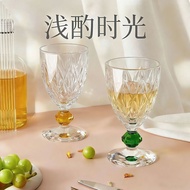 Crystal Western Wine Glass Set Whiskey Large Brandy Goblet Wine Glass Short-Footed Goblet Household