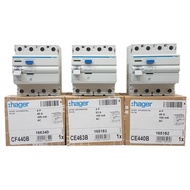 Hager 3 Phase Residual Current Circuit Breaker(63A 100mA/0.1, 40A 100mA/0.1, 40A 300mA/0.3, 63A 300m